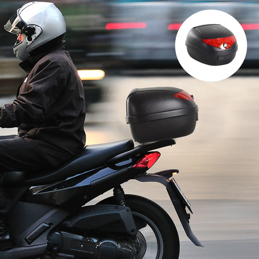 Detachable Scooter Motorcycle Trunk, 24L, Lockable, Black Automotive Red and Black at Gallery Canada