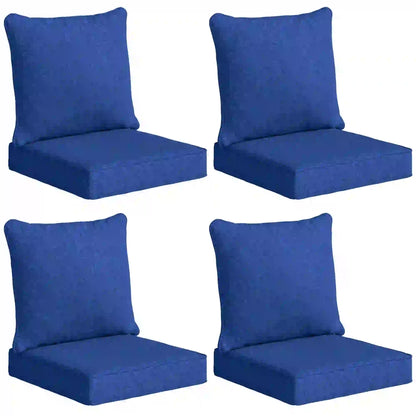 Outdoor Chair Cushions Set Of 4, 24" x 24", Navy Blue Patio Chair Cushions at Gallery Canada