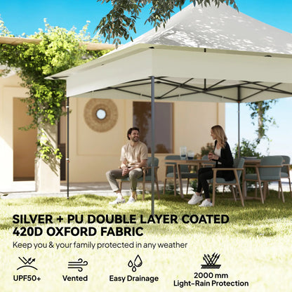 12 x 12 ft Pop Up Canopy Tent, UPF50+ 420D Outdoor Shelter, Silver Pop Up Canopies at Gallery Canada