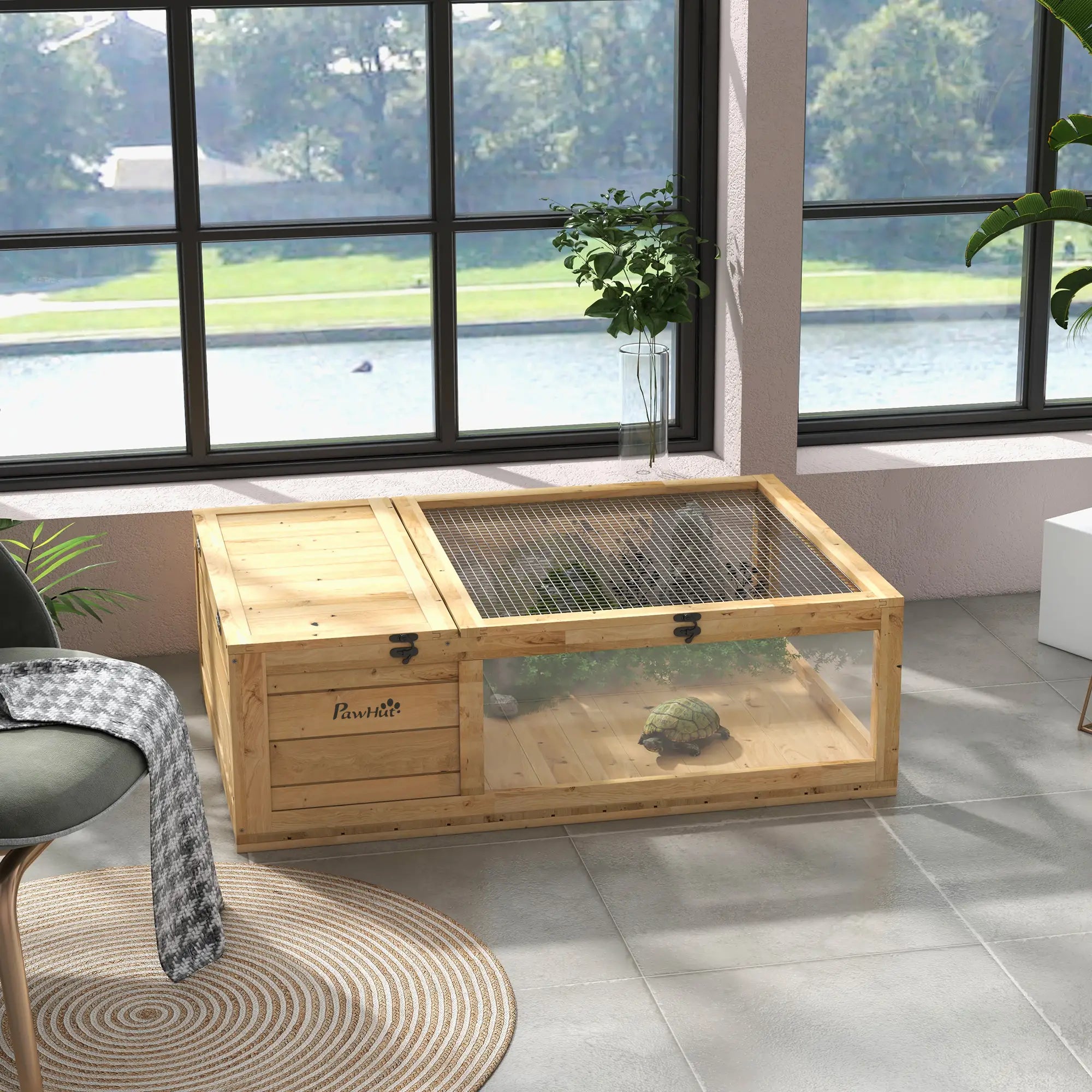 Wood Tortoise House for Lizards, Geckos, 35.8