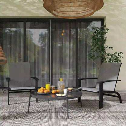 2 Outdoor Adirondack Chairs, Aluminum Frame, Mesh Seat, Dark Grey Patio Chairs at Gallery Canada