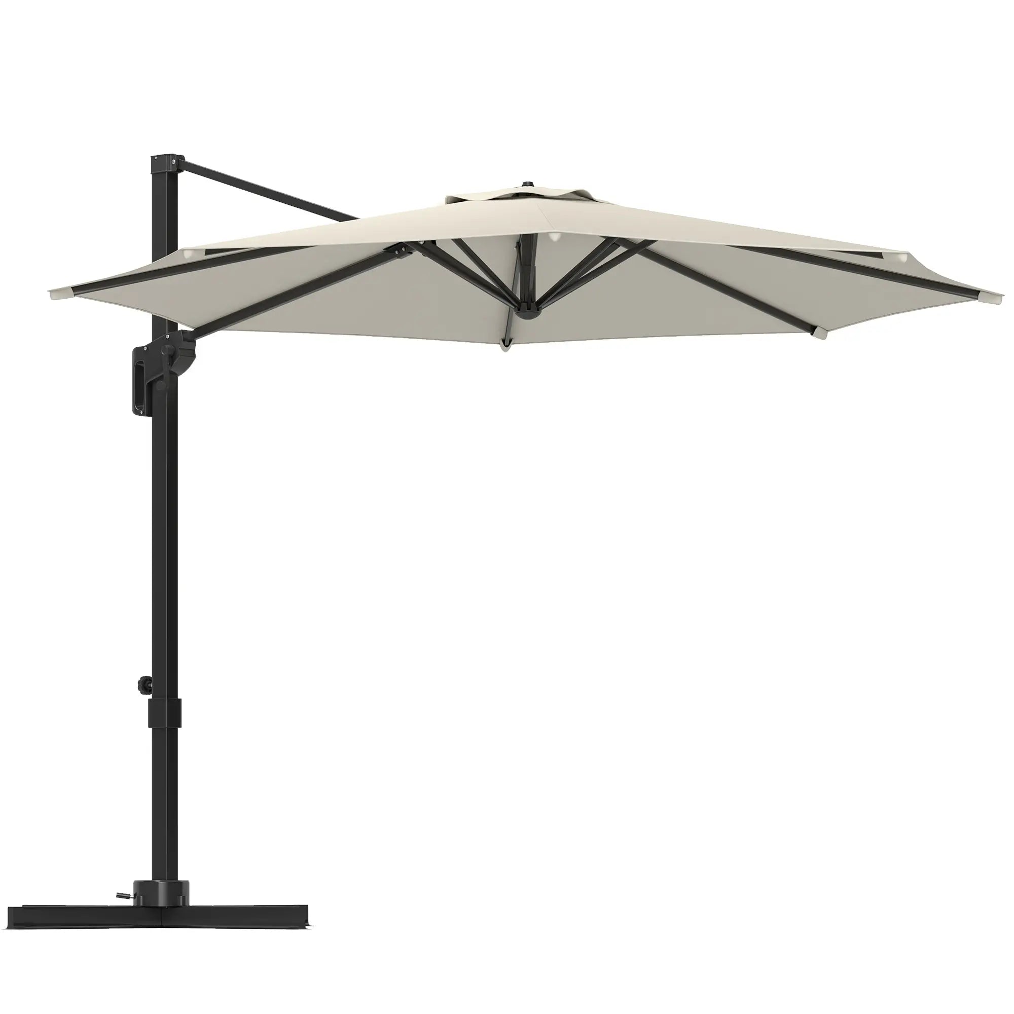 10' Offset Patio Umbrella, Aluminum Pole, 360° Rotation, Tilt, White Offset Cantilever Umbrellas at Gallery Canada