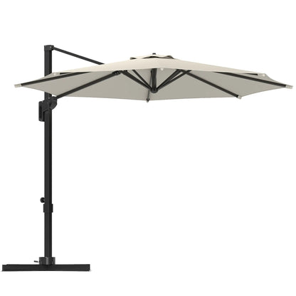 10' Offset Patio Umbrella, Aluminum Pole, 360° Rotation, Tilt, White Offset Cantilever Umbrellas at Gallery Canada
