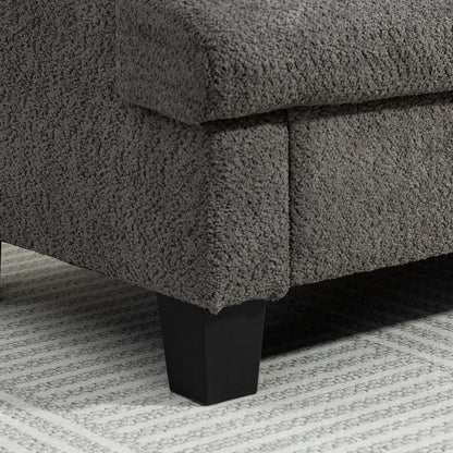 54.3" Loveseat Sofa, 2 Seater, Removable Cushions, Solid Wood Frame, Dark Grey 2-Seater Sofas at Gallery Canada