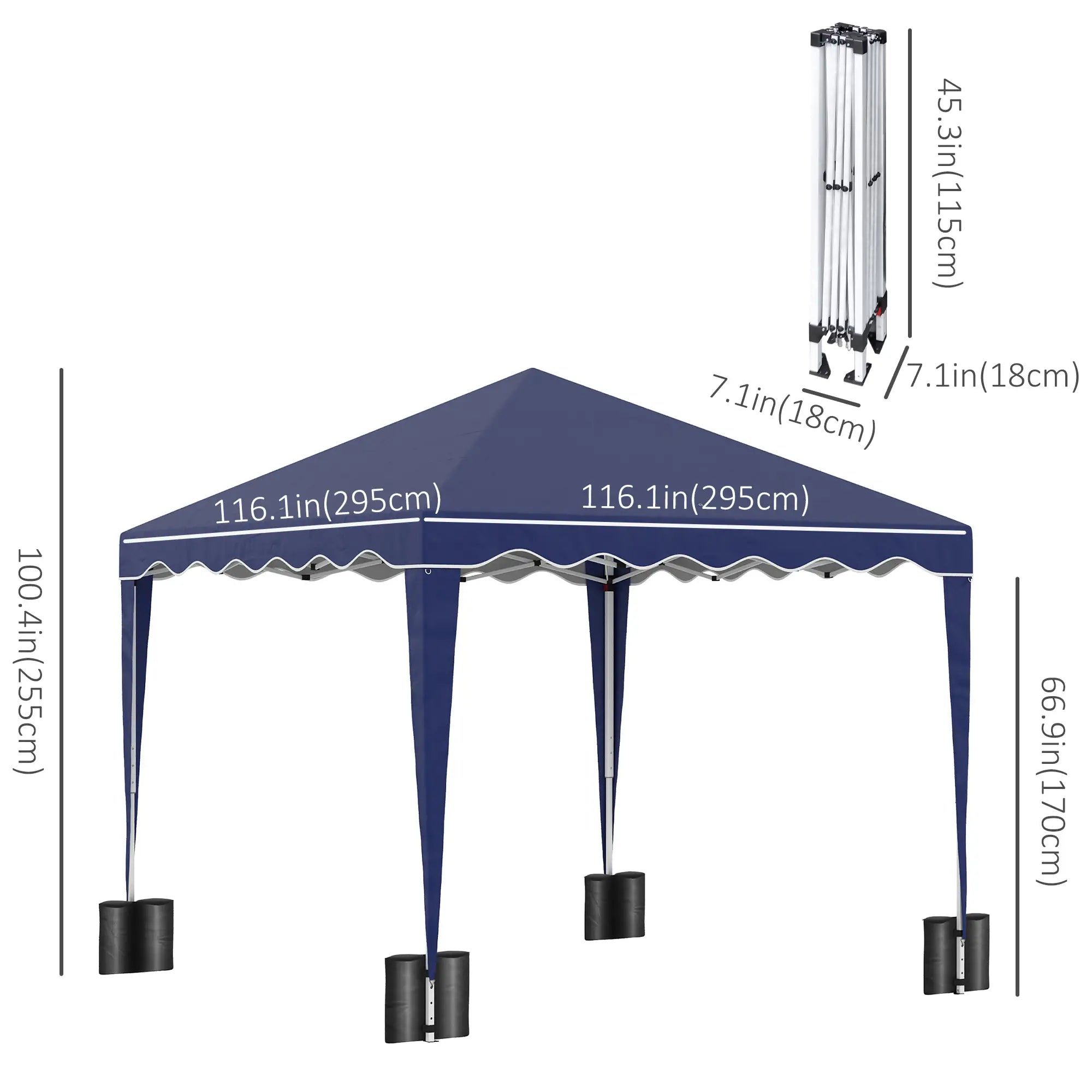 10' x 10' Pop Up Canopy Tent, Adjustable Height, Carry Bag, Blue Pop Up Canopies at Gallery Canada
