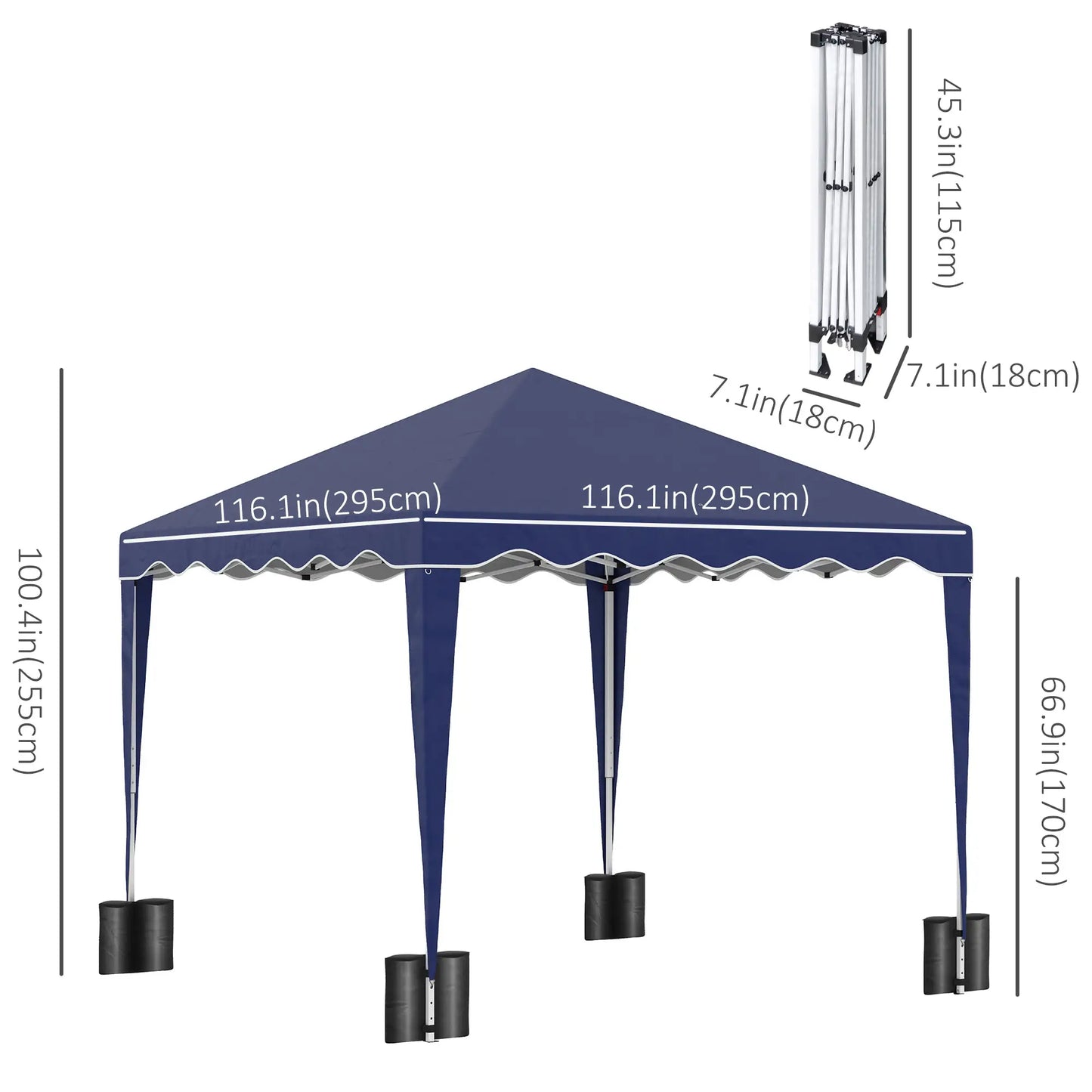 10' x 10' Pop Up Canopy Tent, Adjustable Height, Carry Bag, Blue Pop Up Canopies at Gallery Canada