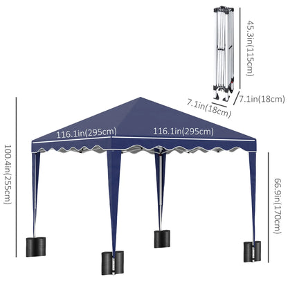 10' x 10' Pop Up Canopy Tent, Adjustable Height, Carry Bag, Blue Pop Up Canopies at Gallery Canada