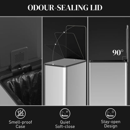 5.3 Gallon Stainless Steel Garbage Can, Soft-Close Lid, Foot Pedal, Silver Household Supplies at Gallery Canada