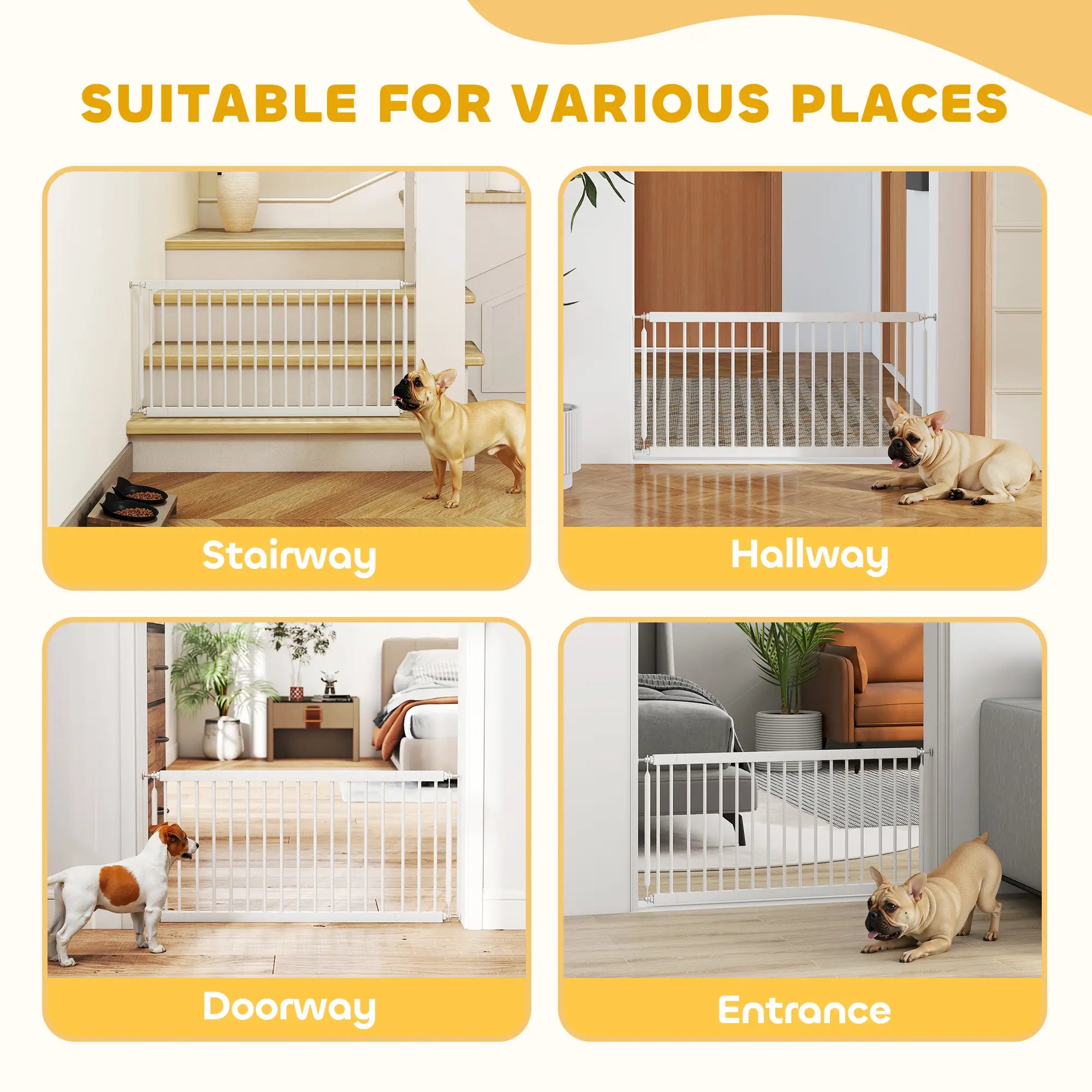 26-37 Inch Dog Gate, Adjustable Pet Gate, 18 Inch Tall, White Pet Gates at Gallery Canada