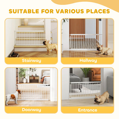 26-37 Inch Dog Gate, Adjustable Pet Gate, 18 Inch Tall, White Pet Gates at Gallery Canada