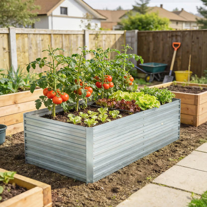 5' x 3' x 2' Raised Garden Bed, Galvanized Planter Box, Silver Galvanized Planter Boxes at Gallery Canada