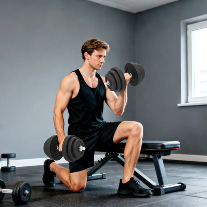 Adjustable 2 x 44lbs Dumbbell Set, Fitness Training, Black Dumbbells & Barbells at Gallery Canada