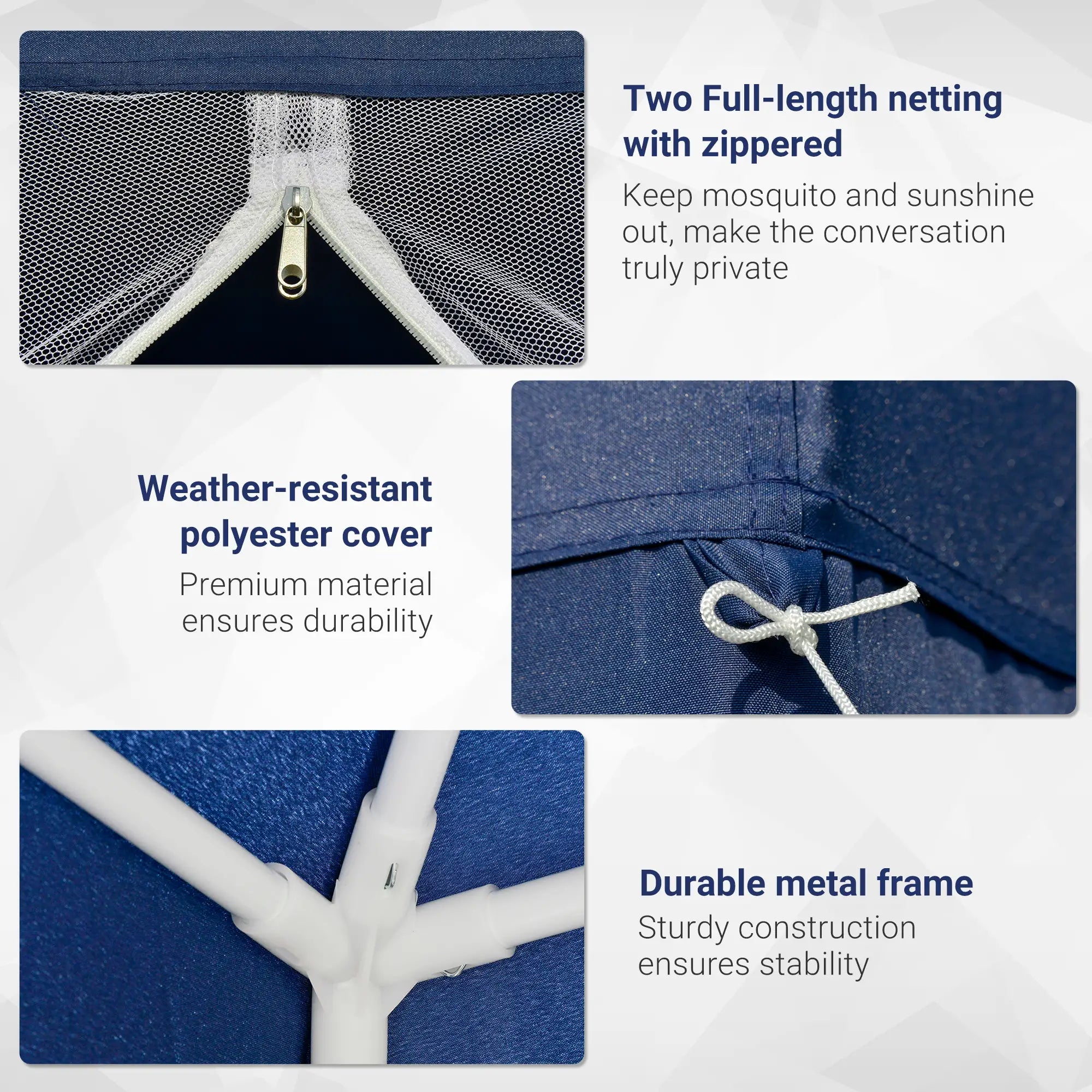 10x10ft Party Tent Canopy with Netting, Outdoor Gazebo, Blue Canopy Tents at Gallery Canada