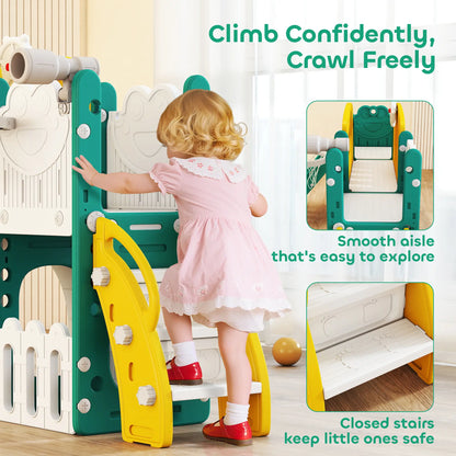7-in-1 Toddler Slide With Basketball Hoop, Yellow Gym Sets & Swings at Gallery Canada