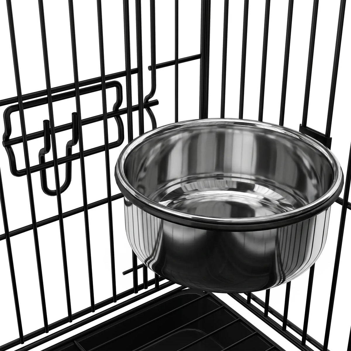 Bird Cage Portable w/ Slide-Out Tray Travel Cage for Parakeets w/ Perch &; Food Bowls Black Bird Cages at Gallery Canada
