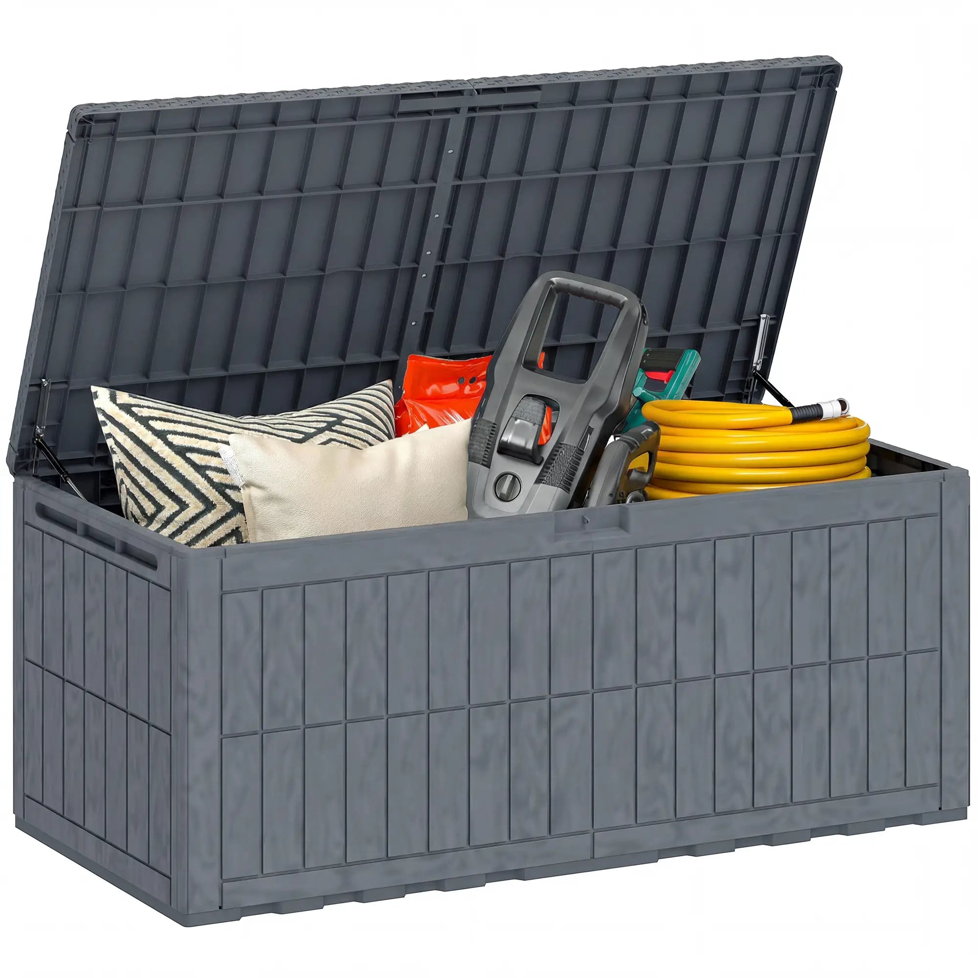 220 Gallon Resin Deck Box, Waterproof Lockable Outdoor Storage Patio Storage Boxes at Gallery Canada