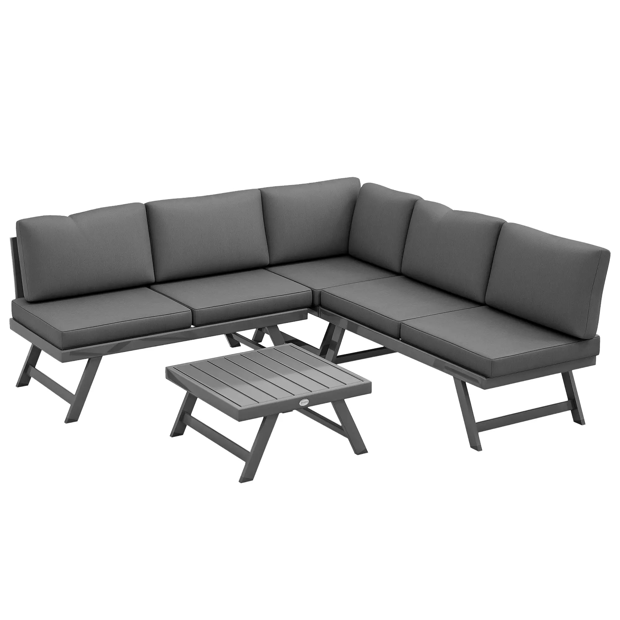 Outdoor Corner Garden Set, 4-Piece Convertible Furniture, Grey Patio Furniture Sets at Gallery Canada