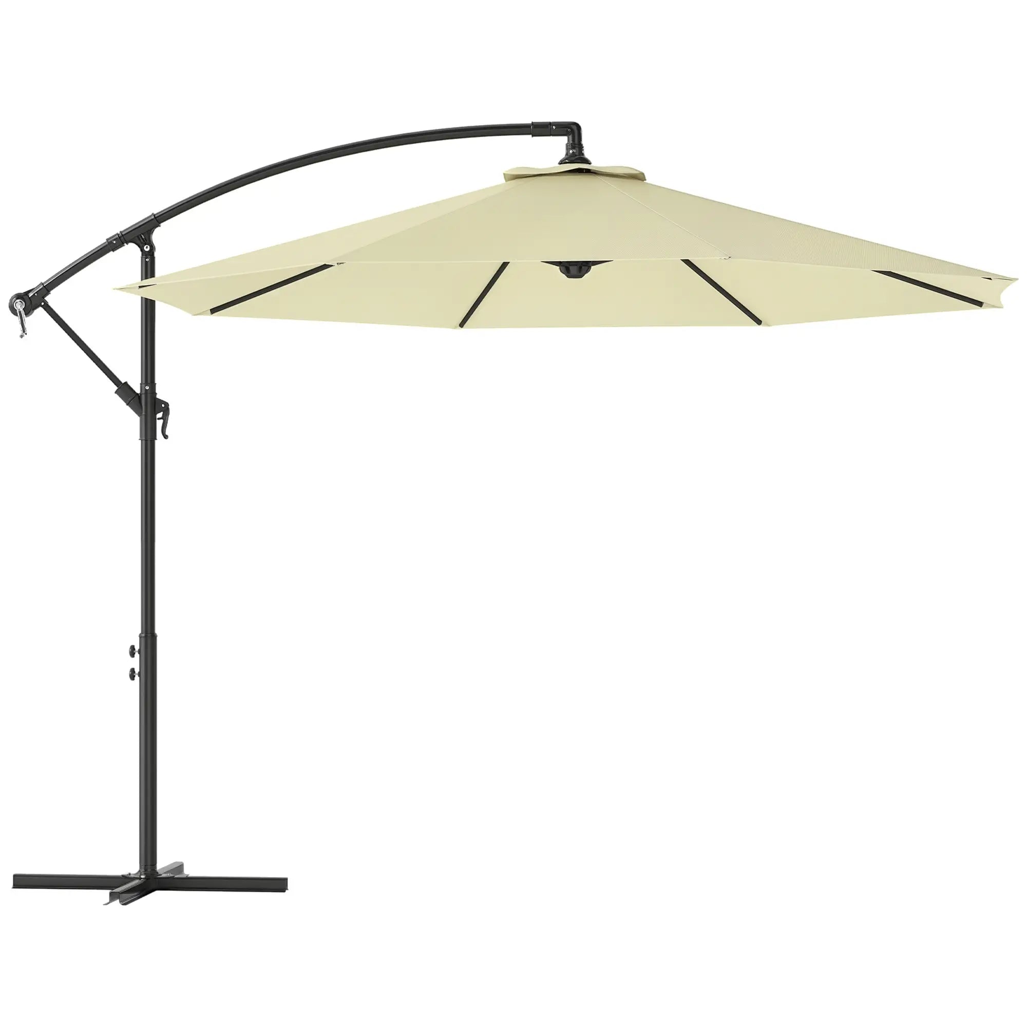 10' Deluxe Patio Umbrella, Banana Hanging Offset Sunshade, Beige Offset Cantilever Umbrellas at Gallery Canada
