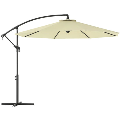 10' Deluxe Patio Umbrella, Banana Hanging Offset Sunshade, Beige Offset Cantilever Umbrellas at Gallery Canada