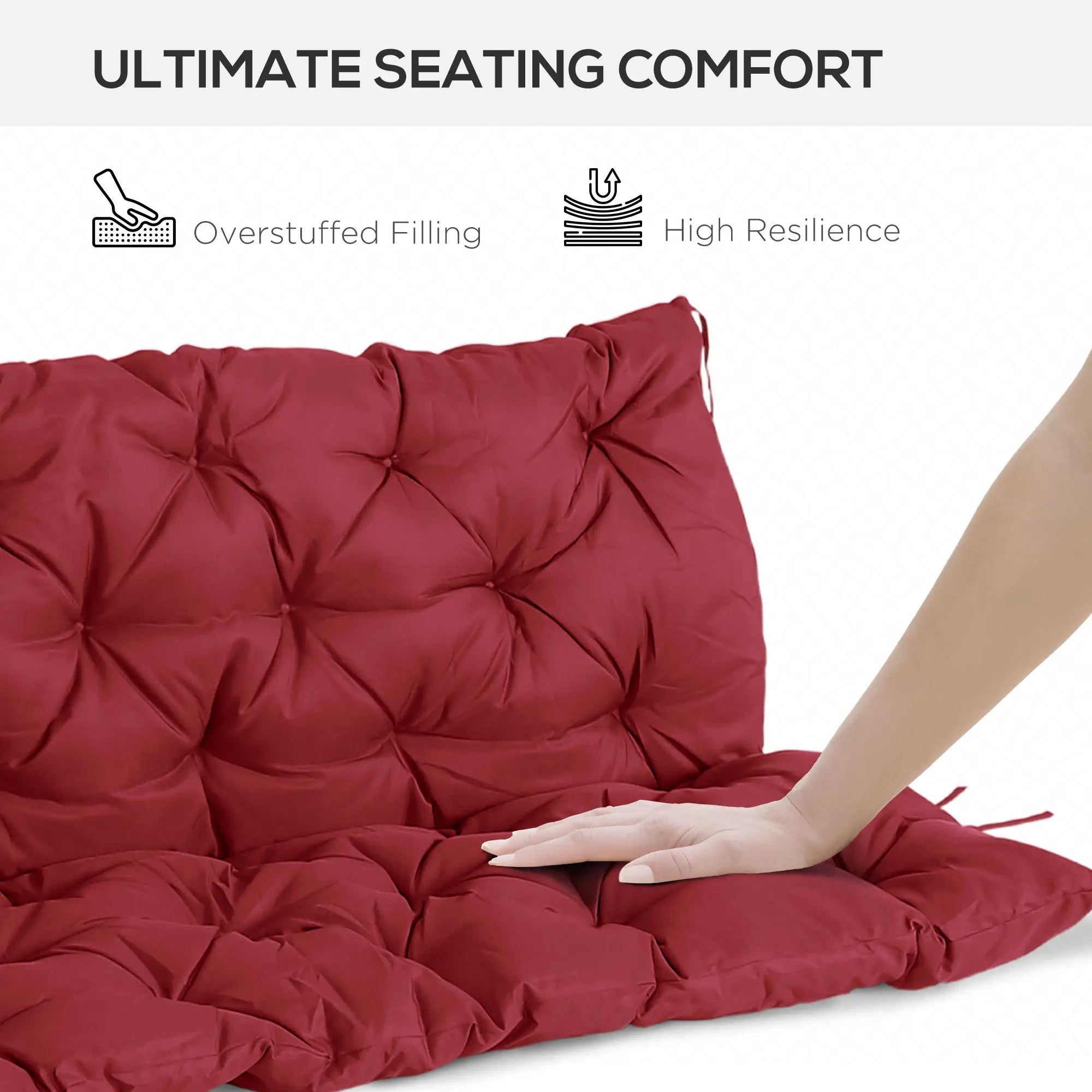 3 Seater Outdoor Swing Cushions, Backrest, Patio Furniture, Wine Red Patio Chair Cushions at Gallery Canada