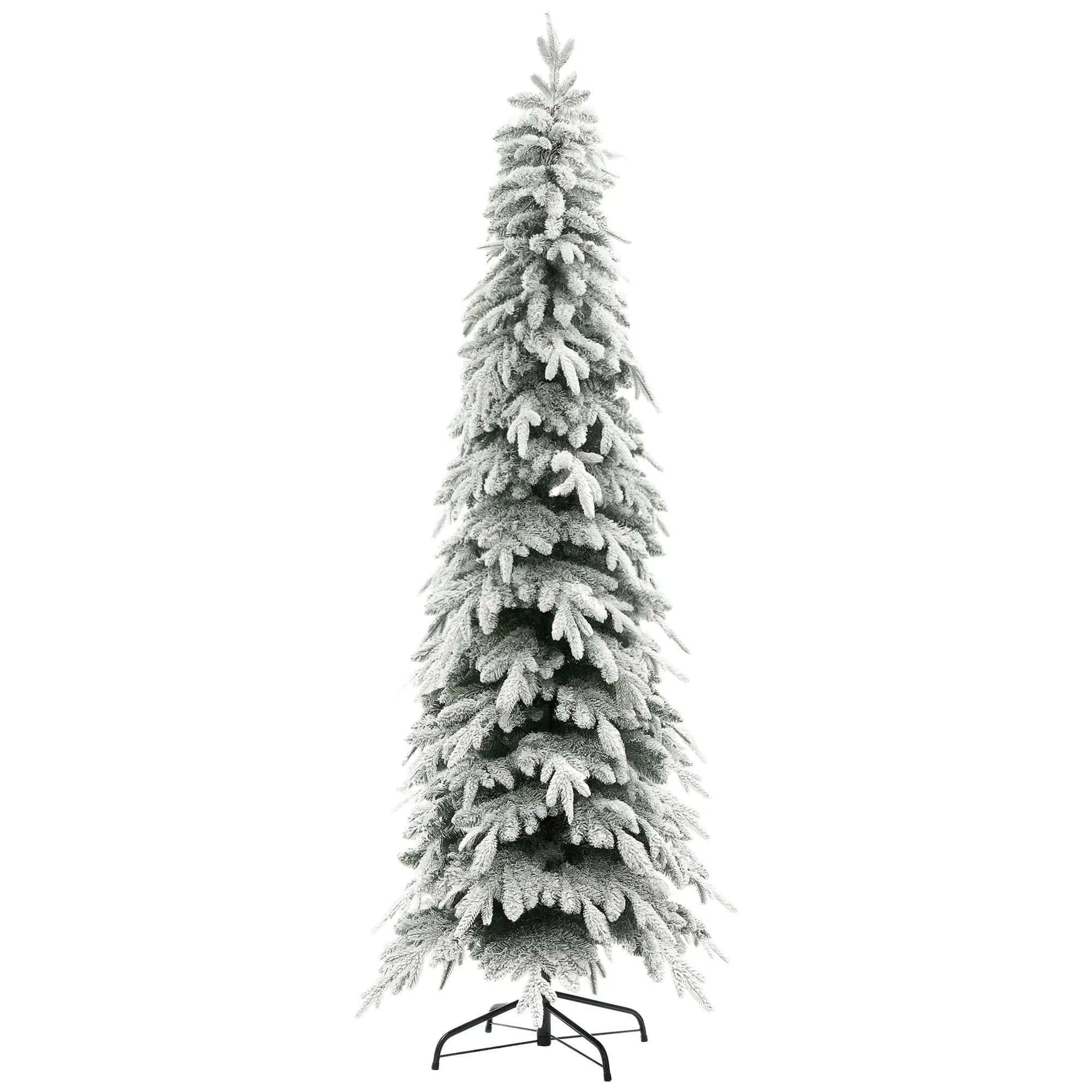 7ft Flocked Artificial Christmas Tree, 800 Tips, Auto Open, Steel Base, Green Flocked Christmas Trees at Gallery Canada