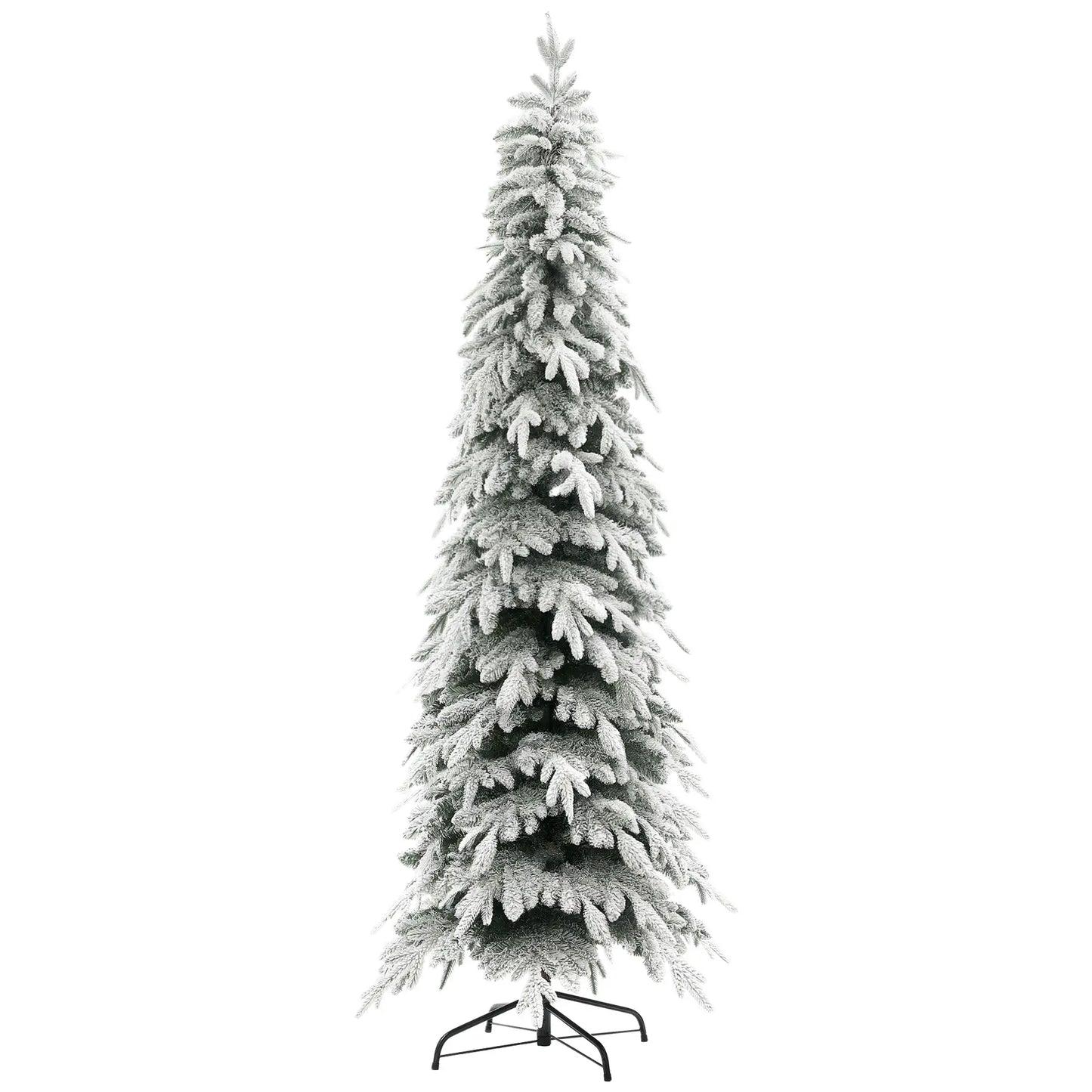7ft Flocked Artificial Christmas Tree, 800 Tips, Auto Open, Steel Base, Green Flocked Christmas Trees at Gallery Canada