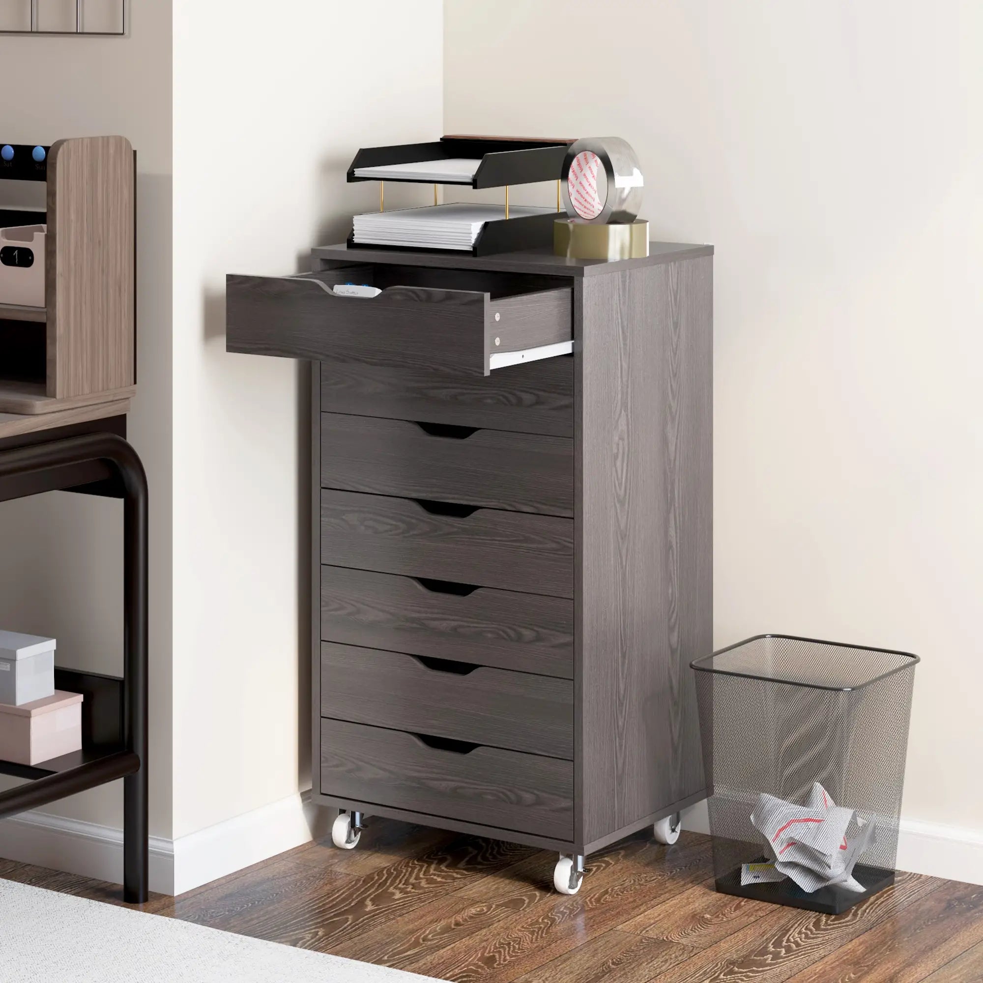 7-Drawer Vertical File Cabinet, 18.7