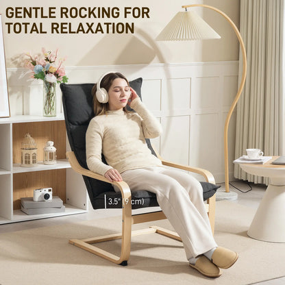 Modern Upholstered Armchair, Curved Leg, Living Room, Dark Grey Accent Chairs at Gallery Canada