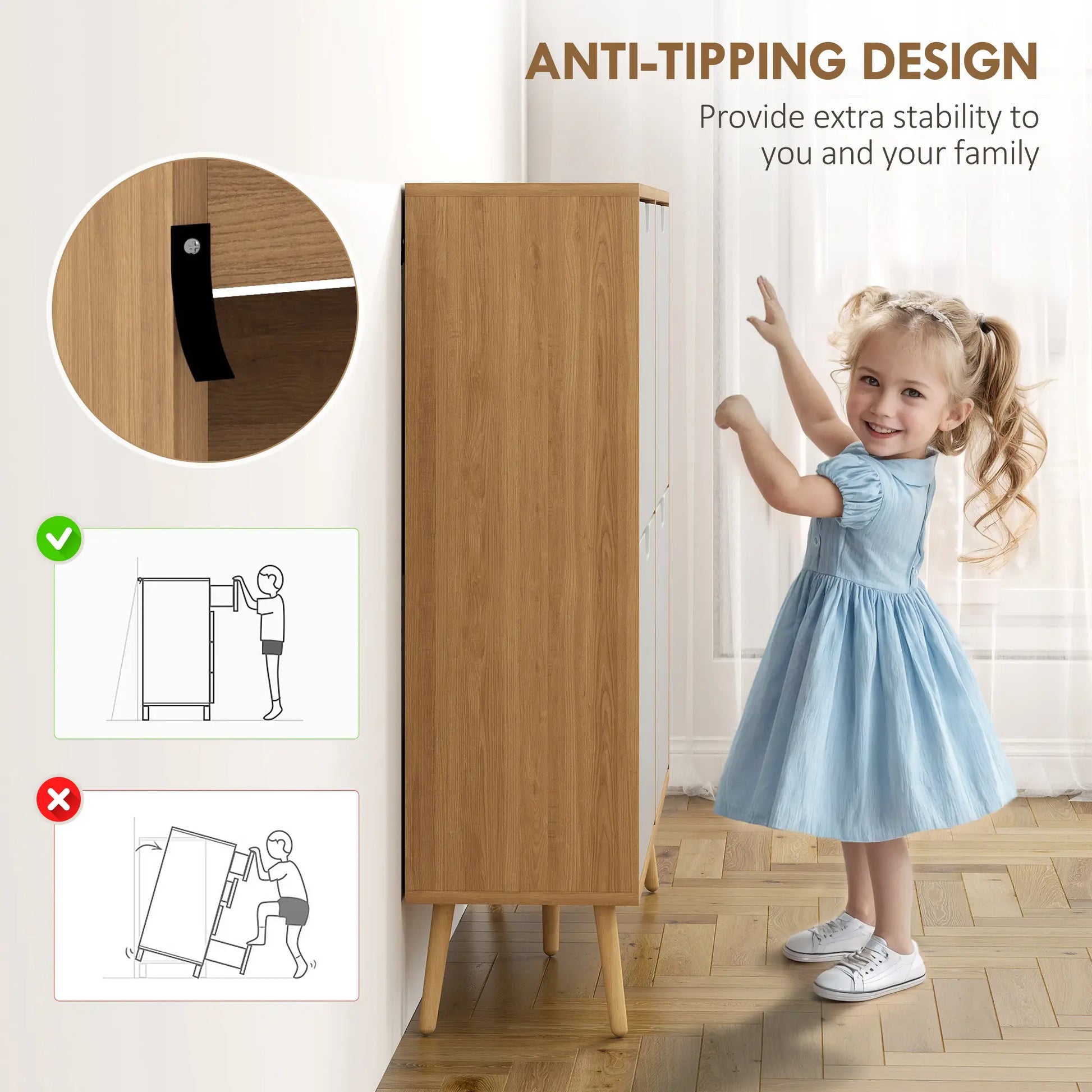 Shoe Storage Cabinet, 4 Flip Drawers, Adjustable Shelf, Holds 8-16 Pairs, Natural Shoe Storage Cabinets & Racks at Gallery Canada