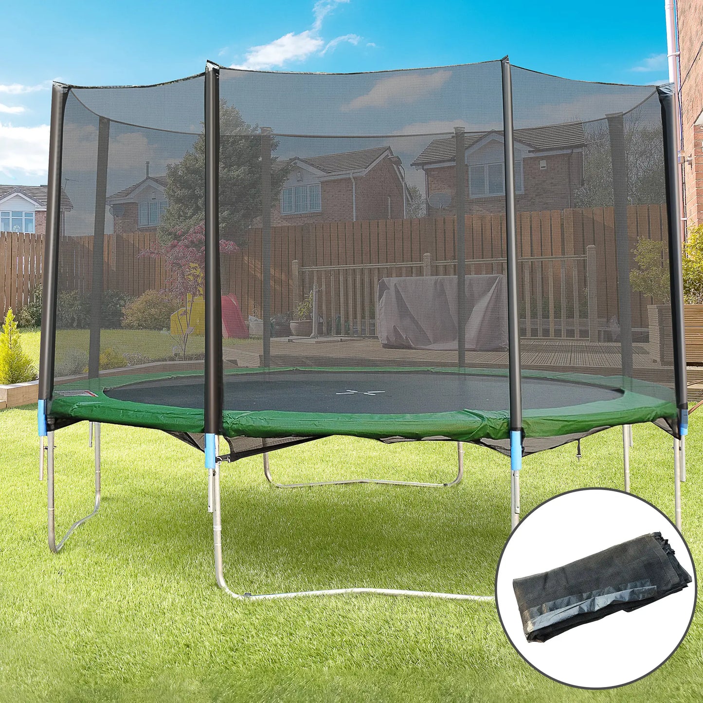14 FT Trampoline Net Enclosure, 8 Poles, Black Trampolines at Gallery Canada