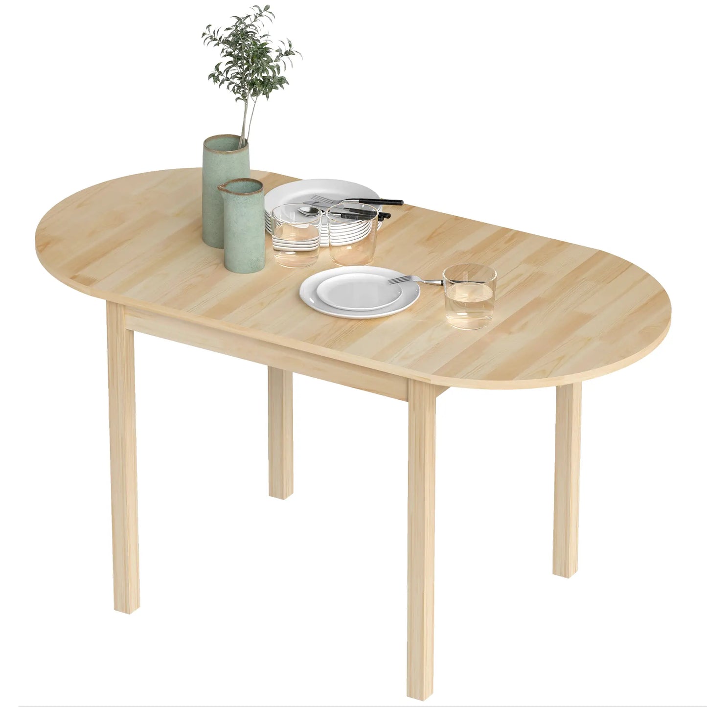 Solid Wood Drop Leaf Kitchen Table, Folding Dining Table, Natural Bar Tables & Dining Tables at Gallery Canada