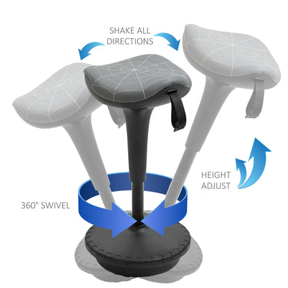 Backless Wobble Stool, Adjustable Standing Desk Chair, Grey Task Chairs at Gallery Canada
