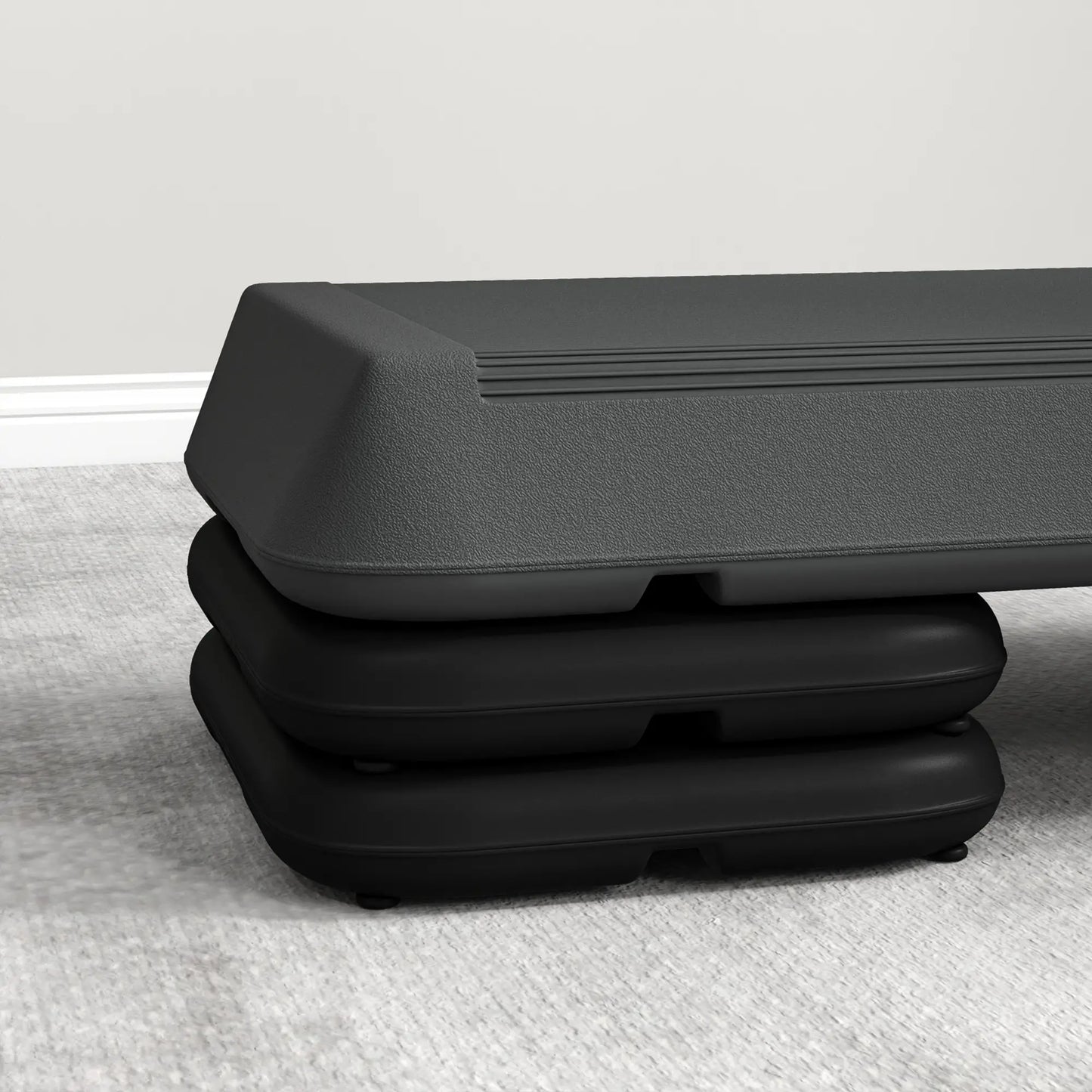 Adjustable Aerobic Stepper, 3-Level 4", 6", 8", 330lbs, Grey Aerobic Equipment at Gallery Canada