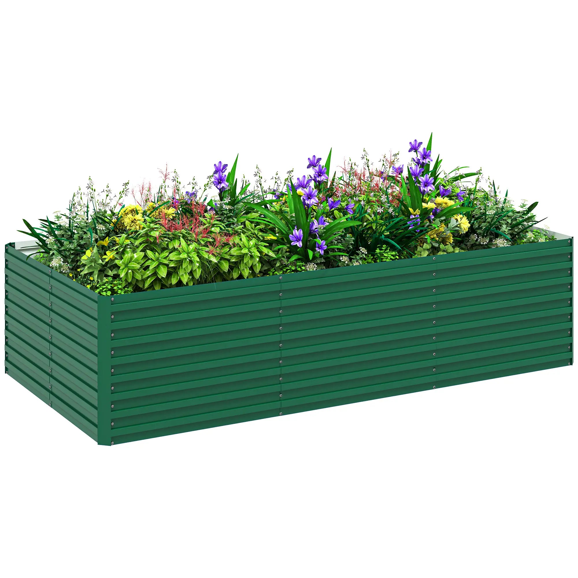 8' x 4' x 2' Raised Garden Bed, Galvanized Planter Box, Green Raised Garden Beds at Gallery Canada
