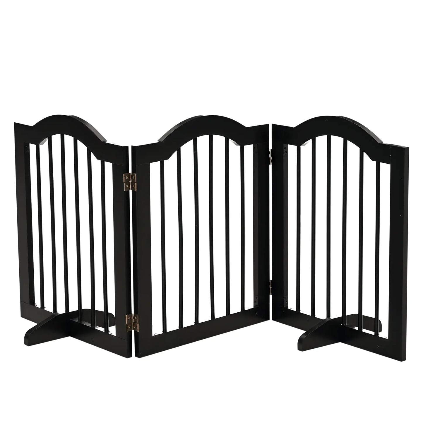 24"H Foldable Dog Gate, 3 Panels, Freestanding Pet Barrier, Black Houses, Kennels & Pens Black at Gallery Canada