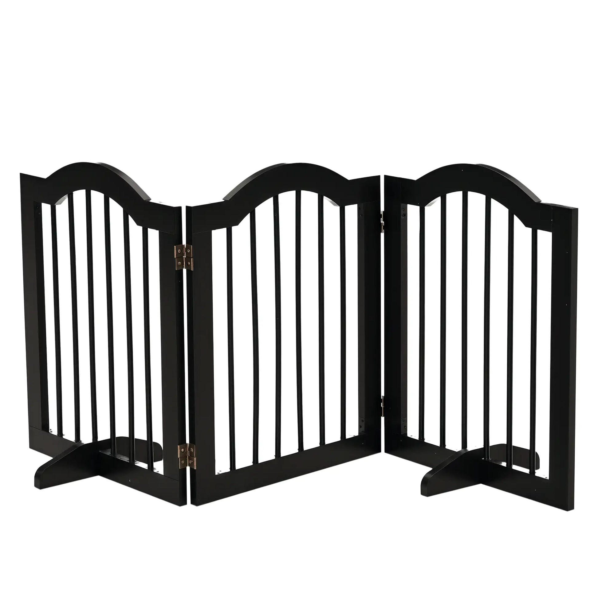 24"H Foldable Dog Gate, 3 Panels, Freestanding Pet Barrier, Black Houses, Kennels & Pens Black at Gallery Canada