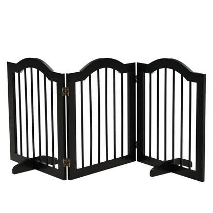 24"H Foldable Dog Gate, 3 Panels, Freestanding Pet Barrier, Black Houses, Kennels & Pens Black at Gallery Canada