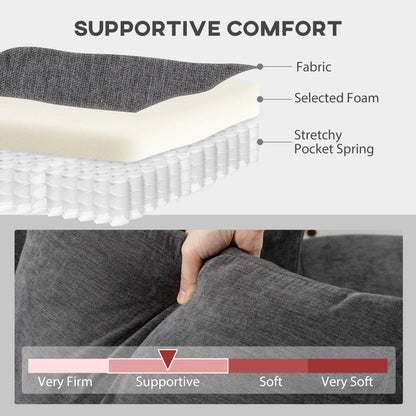 Sectional Couch, 3 Seater L-Shaped Sofa, Changeable Chaise, Grey 3-Seater Sofas at Gallery Canada