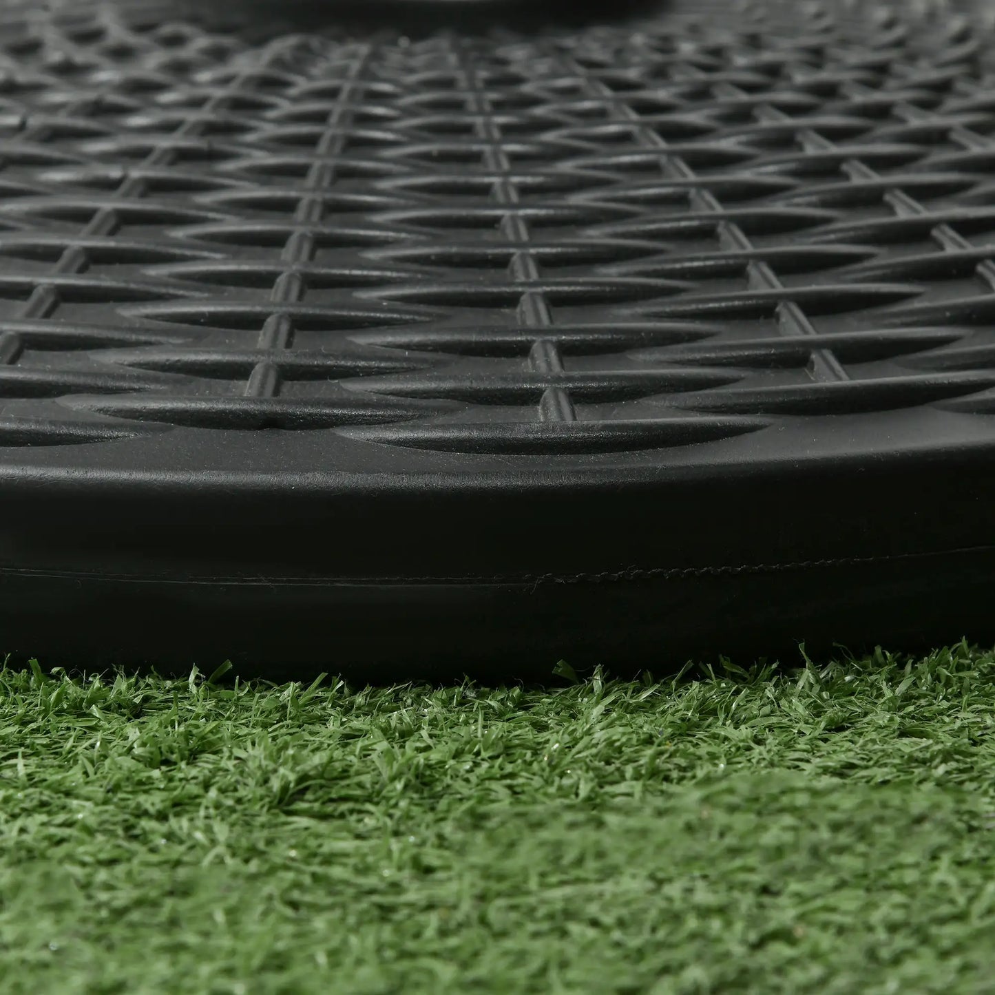 25 lbs Umbrella Base, 17.5" Round, Rattan Design, Black Umbrella Bases at Gallery Canada