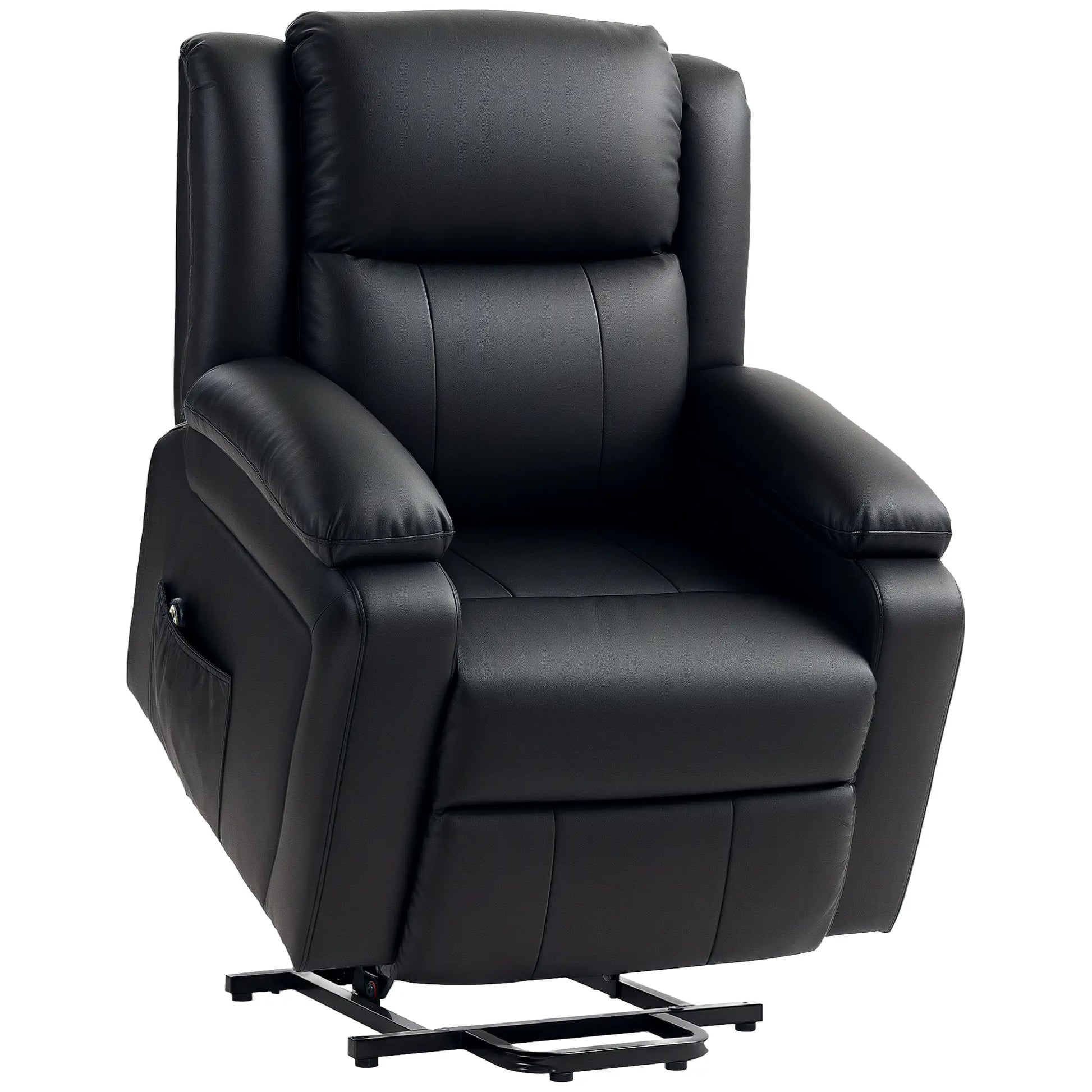 PU Leather Electric Recliner Chair, Remote, Side Pockets, Black Sofas & Reclining Chairs at Gallery Canada