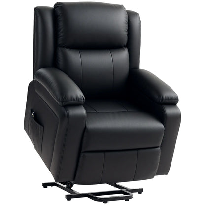 PU Leather Electric Recliner Chair, Remote, Side Pockets, Black Sofas & Reclining Chairs at Gallery Canada
