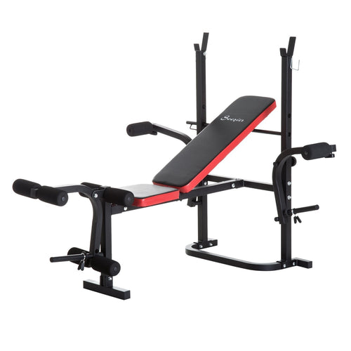 Adjustable Weight Bench with Leg Developer Barbell Rack for Weight Lifting and Strength Training Multifunctional Bench Press Workout Station for Home Gym