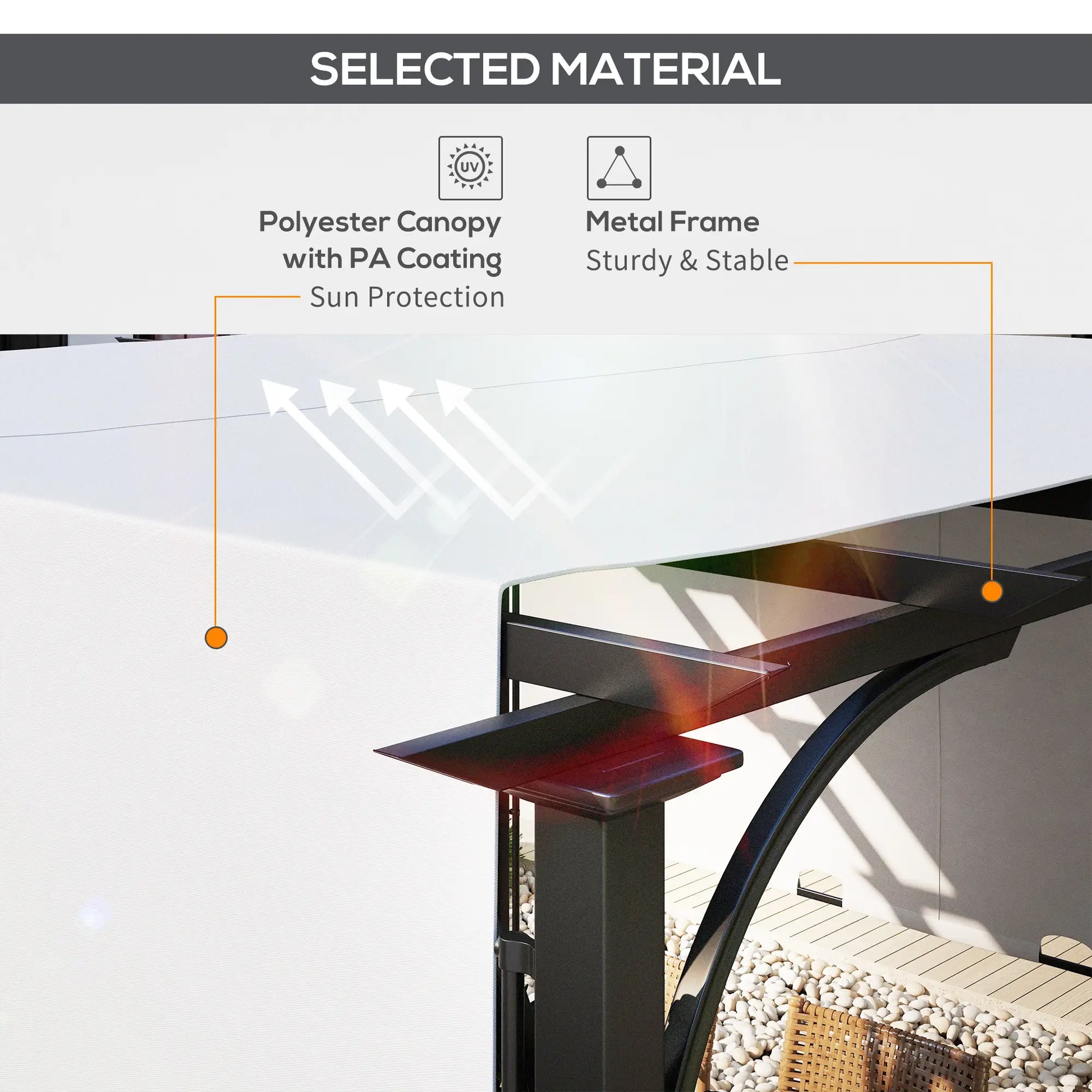 10' x 10' Outdoor Pergola, Steel Frame, White Pergolas at Gallery Canada