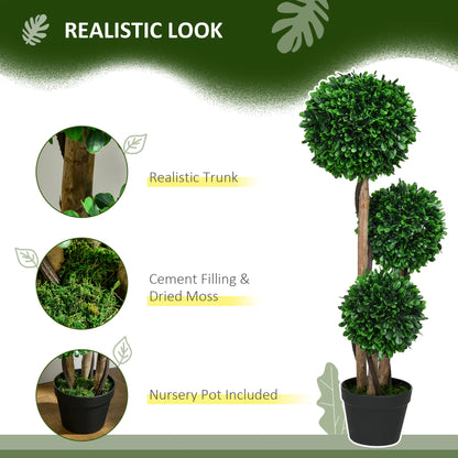 3ft Artificial Tree, Triple Ball Boxwood Topiary, Indoor Outdoor Artificial Trees at Gallery Canada