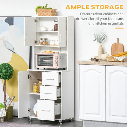 Modern Kitchen Cupboard, Storage Cabinet Hutch, 2 Cabinets, 3 Drawers, White Kitchen Pantry Cabinets at Gallery Canada