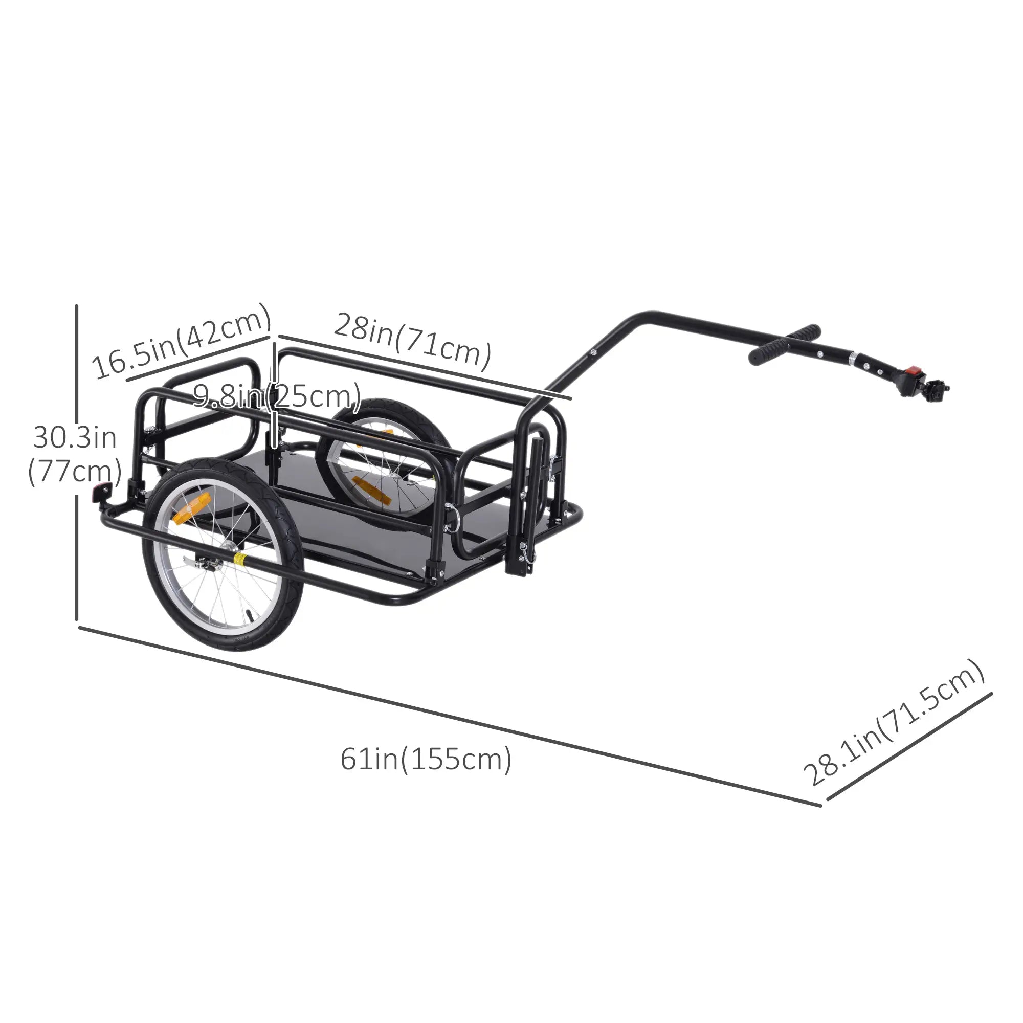 Folding Bicycle Cargo Trailer, Bike Cart Carrier, Hitch, Black Bike Cargo Trailers at Gallery Canada