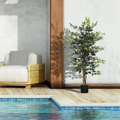 4.3FT Artificial Ficus Tree, Fake Plant in Nursery Pot, Indoor Decor Artificial Trees at Gallery Canada