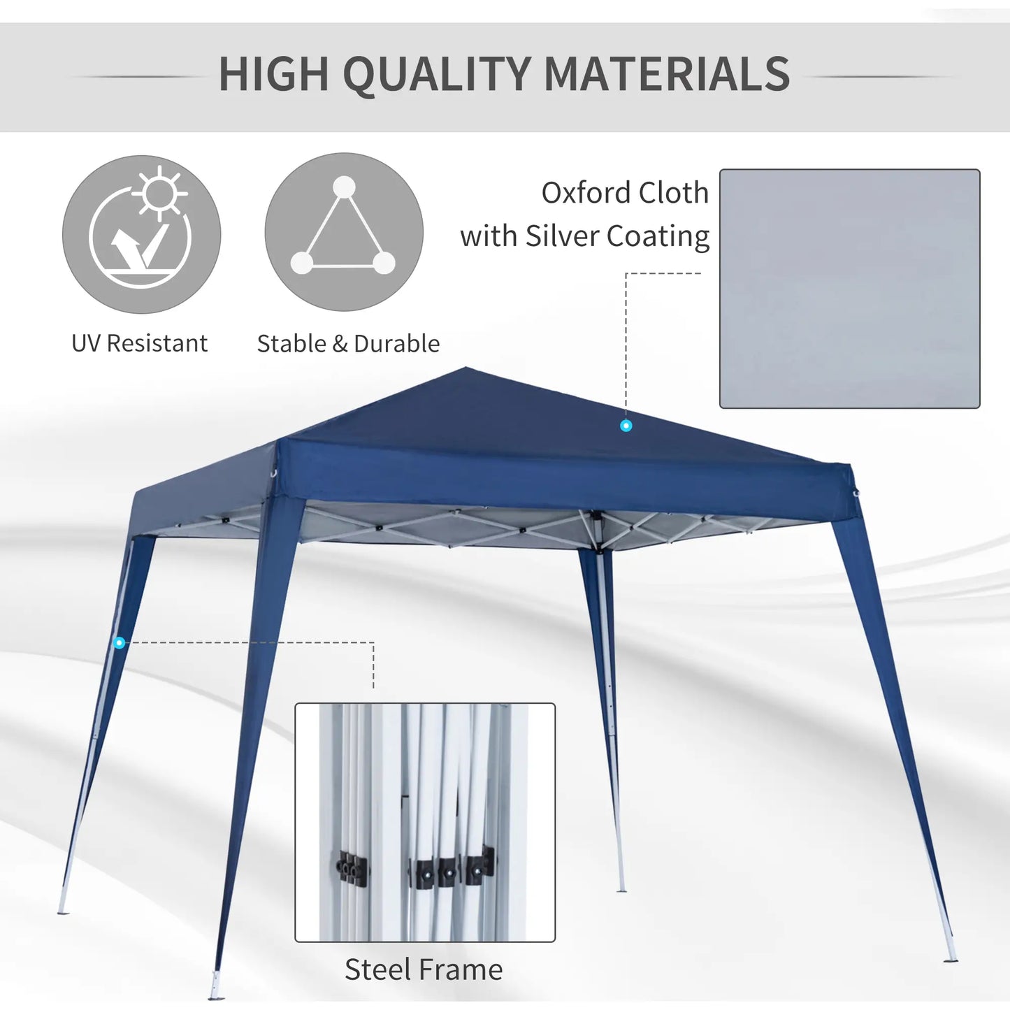 8' x 8' Pop Up Canopy, Portable Folding Tent, Blue Pop Up Canopies at Gallery Canada