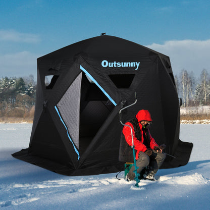 4-6 People Ice Fishing Tent Shelter, Pop-up Winter Tent for -40℃, Portable with Carry Bag, Zippered Door, Anchors, Oxford Fabric Build, 9.7ft at Gallery Canada