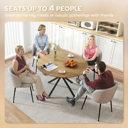 47" Round Kitchen Table For 4, Industrial Dining Table, And Black, Brown Dining Tables at Gallery Canada